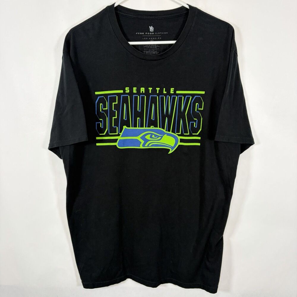 Seattle Seahawks T Shirt Mens Size XL Black Green We Are 12 Junk Food Clothing